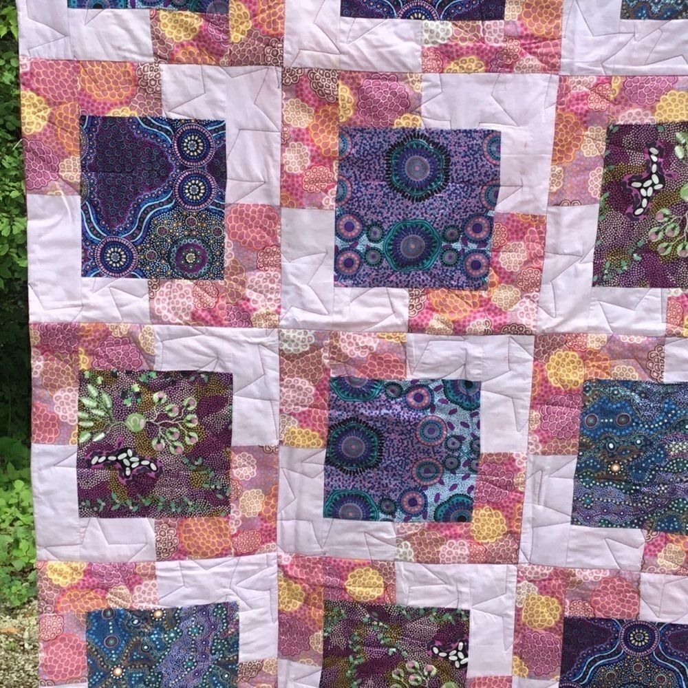 NWT Hand Crafted Purples & Pinks Quilt - Picture 9 of 16